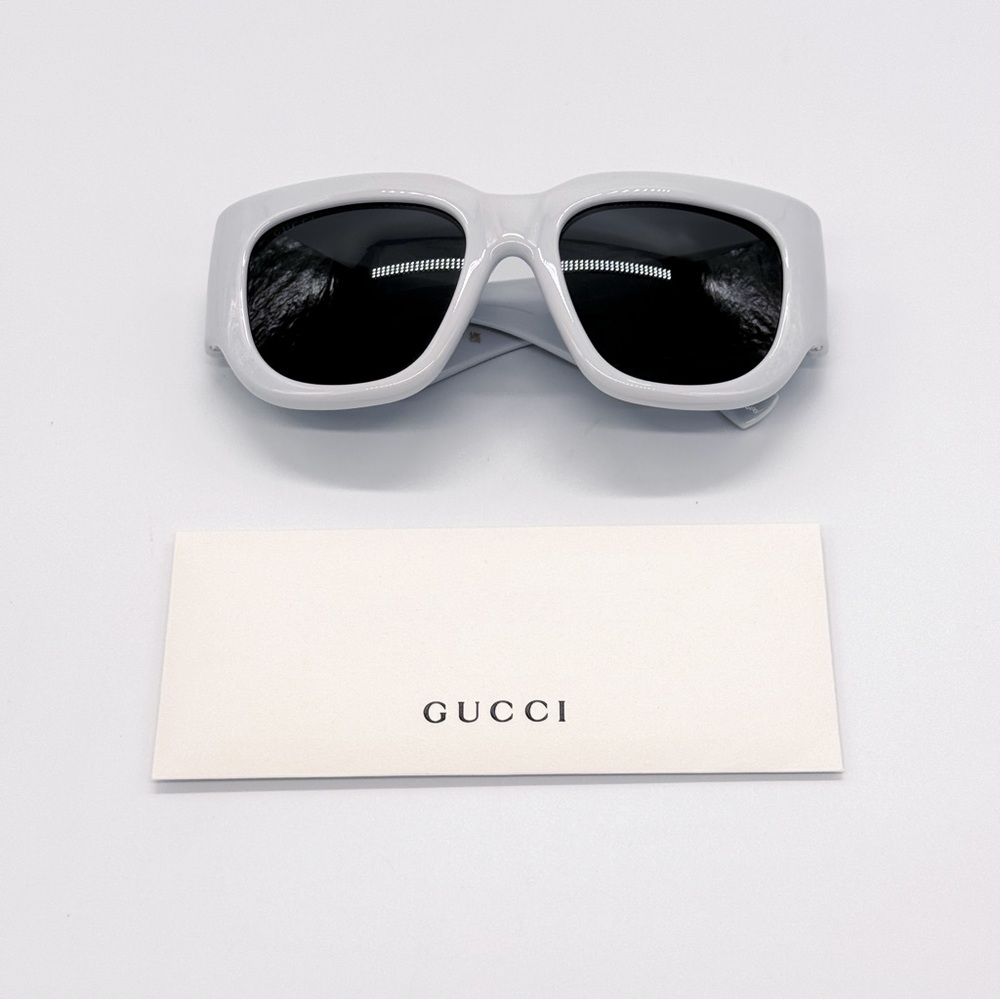 NEW GUCCI GG1545S 003 SQUARE LIGHT GREY WOMEN SUNGLASSES GUCCI EYEWEAR - Picture 13 of 14